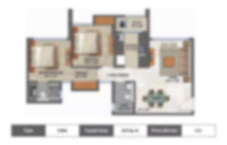 Supreme Wakad 2bhk floor plan